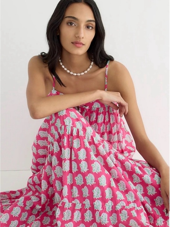 J. Crew Dresses & Skirts - NWT J Crew SZ Blockprints Kenzi Tie Front Tiered Maxi Dress SIZE XSMALL